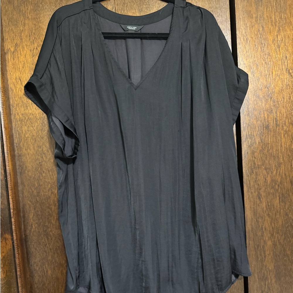 Simply Vera Vera Wang Charcoal Blouse
